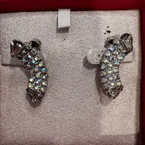 Vintage Rhinestone Clip On Earrings